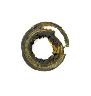 Kauçuk conta beyaz bir arka plan üzerinde eski