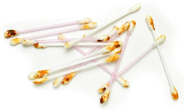 Ear Wax Cotton Swab Cerumen — Stock Photo, Image