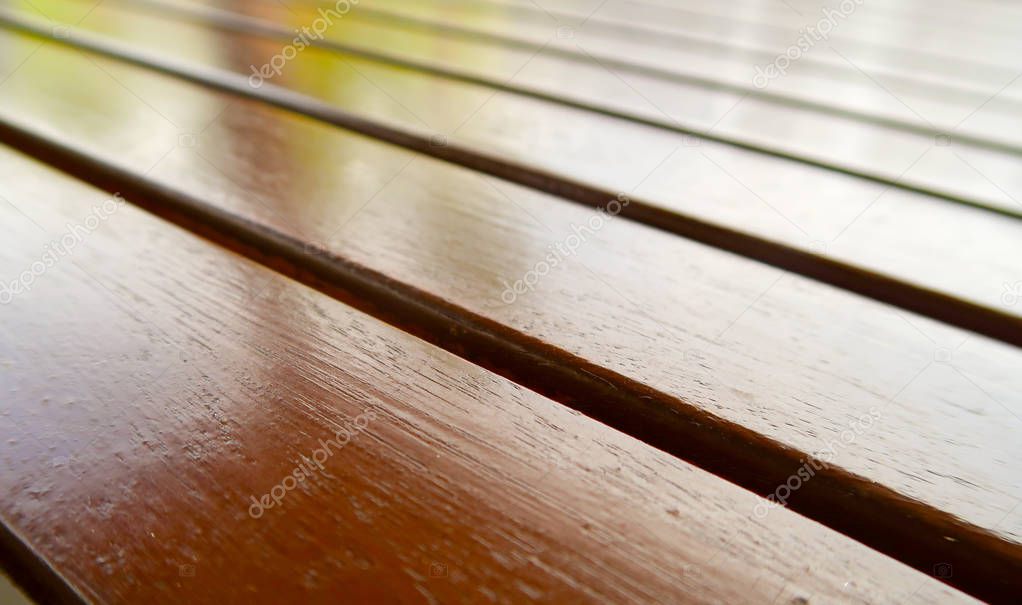 Wooden table of slats