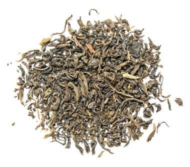 kuru yaprak yeşil çay beyaz bir arka plan üzerinde