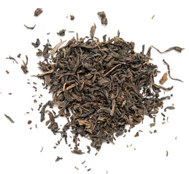 kuru yaprak yeşil çay beyaz bir arka plan üzerinde