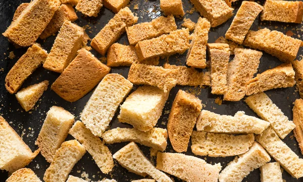 Pieces Dried Bread Crumbs — Stock Photo, Image