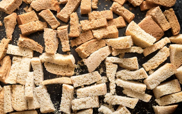 Pieces Dried Bread Crumbs — Stock Photo, Image