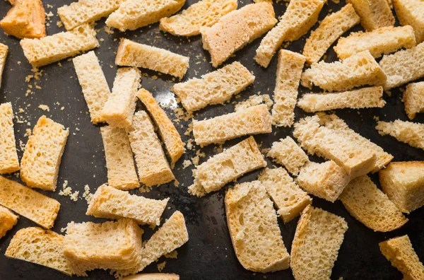 Pieces Dried Bread Crumbs — Stock Photo, Image