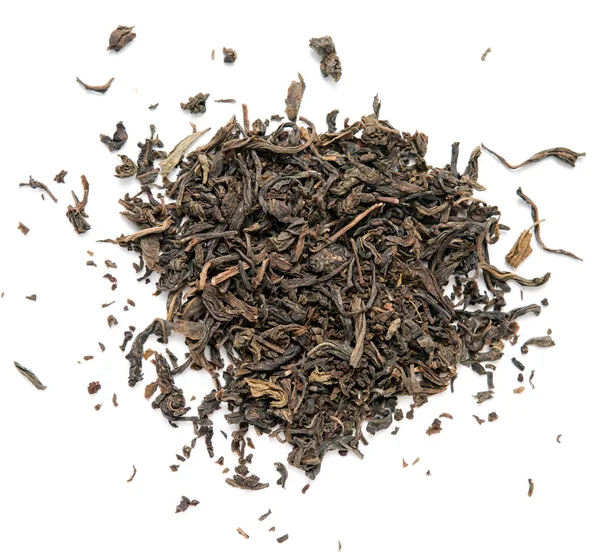 kuru yaprak yeşil çay beyaz bir arka plan üzerinde