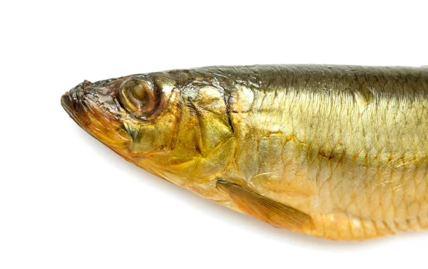 Beyaz Arka Planda Izole Edilmiş Tütsülenmiş Balık — Stok fotoğraf