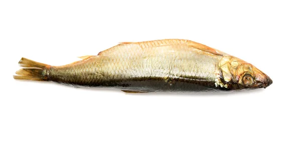 Räucherfisch Isoliert Auf Weißem Hintergrund — Stockfoto