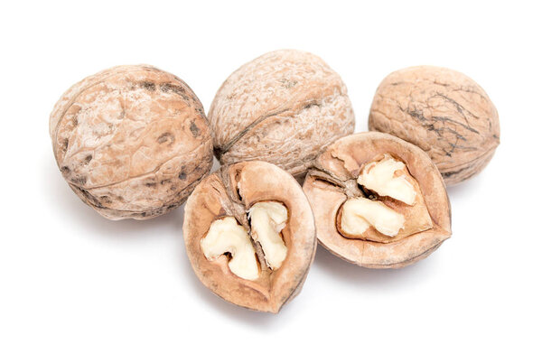 walnuts on a white background