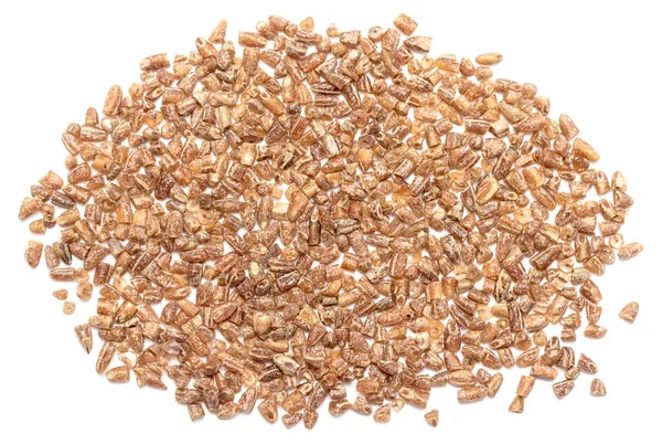 Centeio Cereais Esmagado Sobre Fundo Branco — Fotografia de Stock