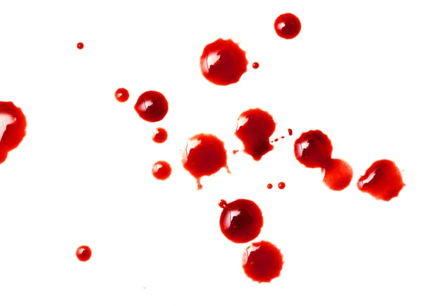 Gotas Sangre Roja Sobre Papel Blanco — Foto de Stock
