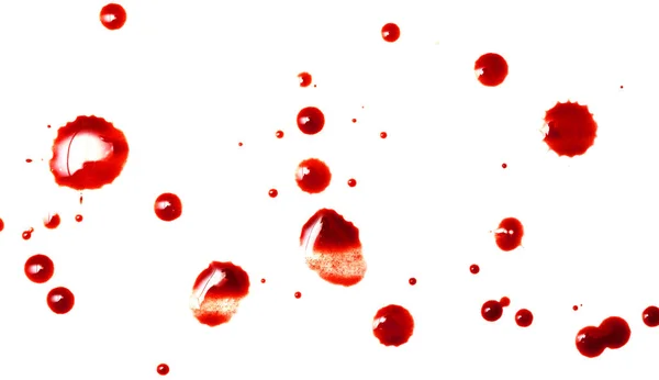 Gotas Sangre Roja Sobre Papel Blanco —  Fotos de Stock