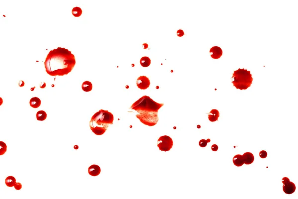 Tropfen Roten Blutes Auf Weißem Papier — Stockfoto
