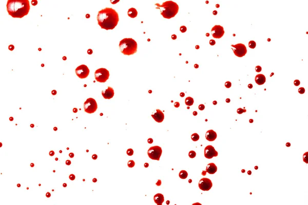 Gocce Sangue Rosso Carta Bianca — Foto Stock