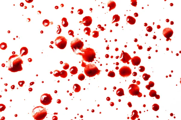 Kapky Červené Krve Bílém Papíře — Stock fotografie