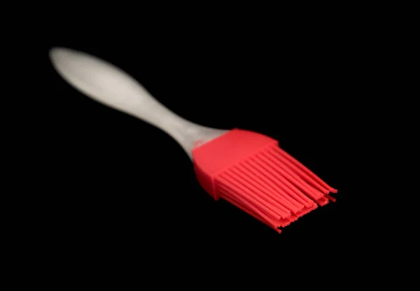 Brosse Pâtisserie Silicone Isolée Sur Noir — Photo