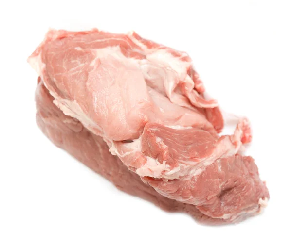 Stuk Van Rauw Vlees Filet Een Witte Achtergrond — Stockfoto