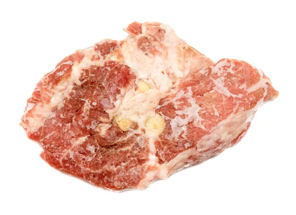 Bife Carne Crua Sobre Fundo Branco — Fotografia de Stock