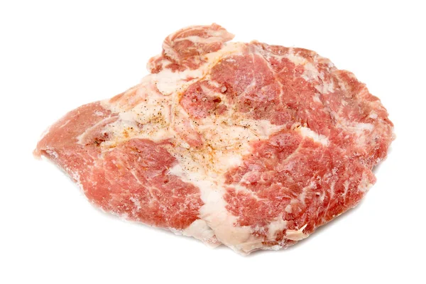 Nyers Hús Steak Egy Fehér Háttér — Stock Fotó