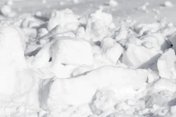 Biały Śnieg Stos Brył — Zdjęcie stockowe
