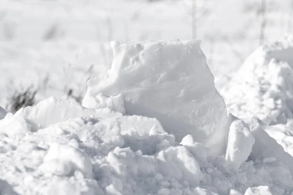 White Snow Pile Lumps — Stock Photo, Image