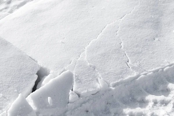 Witte Sneeuw Stapel Klontjes — Stockfoto