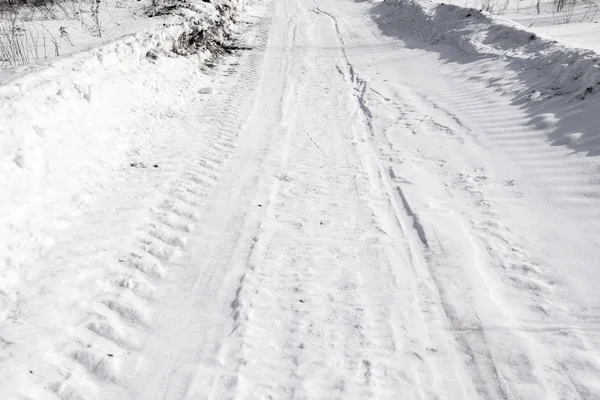Trasa Śniegu Zima — Zdjęcie stockowe