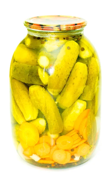 Pepinos Escabeche Frasco Vidrio — Foto de Stock