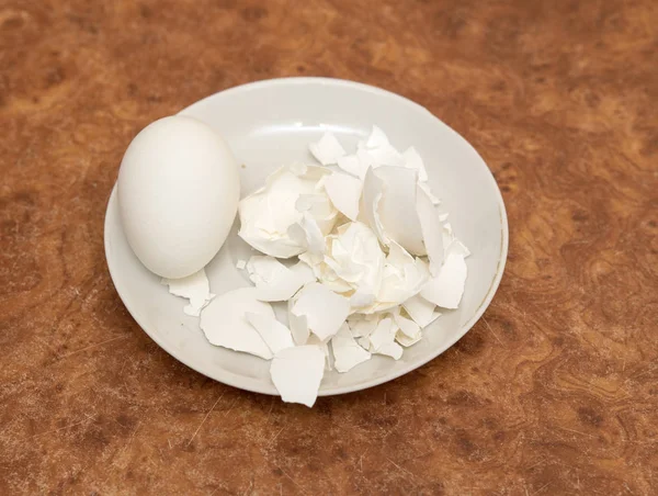 White Chicken Egg Plate Food — Stock Photo, Image