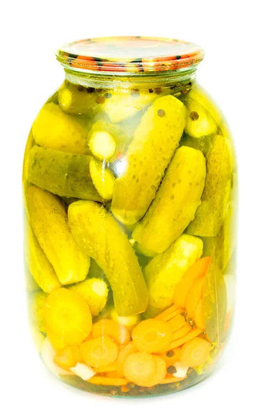 Pickled Cucumbers Glass Jar Stock Photo