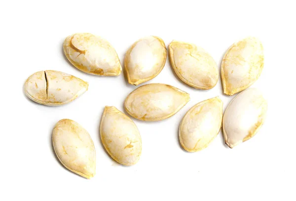 Beyaz Arkaplanda Kabak Tohumları — Stok fotoğraf