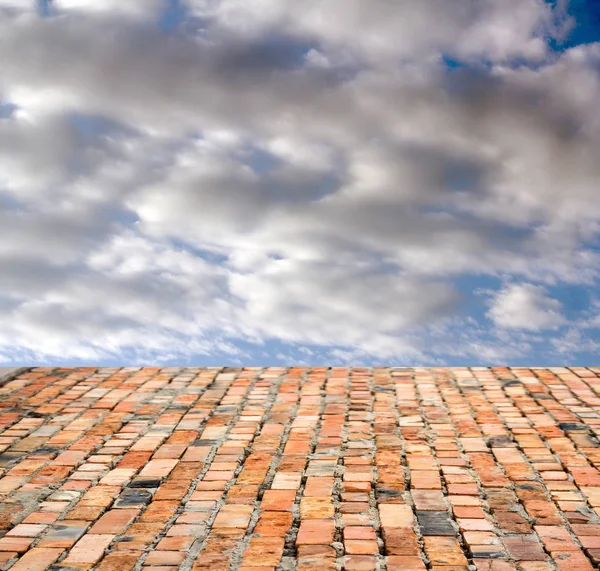 Red Brick Floor Sky — Stock Photo, Image