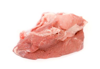 çiğ et fileto beyaz bir arka plan üzerinde parça