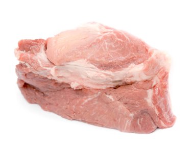 çiğ et fileto beyaz bir arka plan üzerinde parça