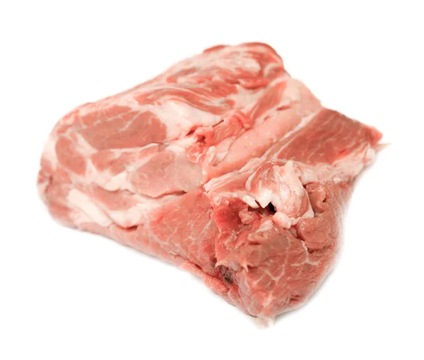 Pedaço Filé Carne Crua Fundo Branco — Fotografia de Stock