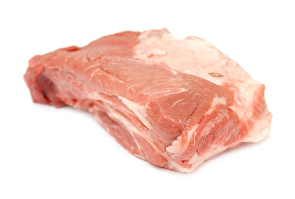 Pedazo Filete Carne Cruda Sobre Fondo Blanco —  Fotos de Stock