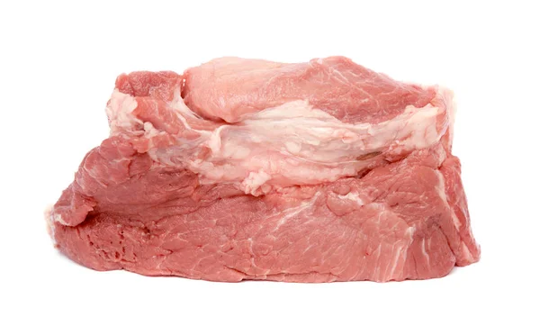 Stück Rohes Fleischfilet Auf Weißem Hintergrund — Stockfoto