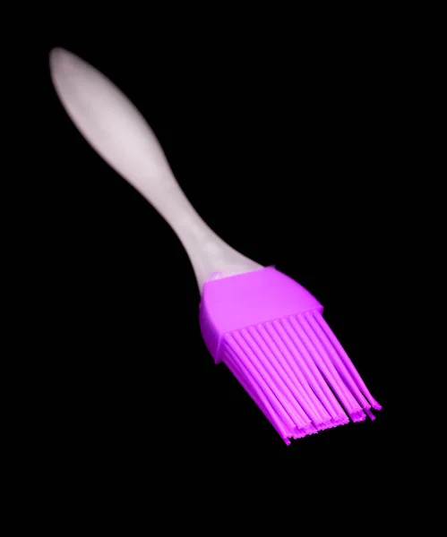 Brosse Pâtisserie Silicone Isolée Sur Noir — Photo