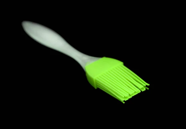 Brosse Pâtisserie Silicone Isolée Sur Noir — Photo