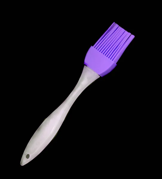 Brosse Pâtisserie Silicone Isolée Sur Noir — Photo