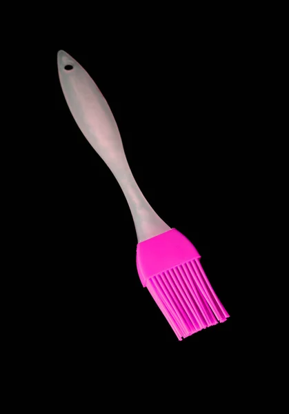 Brosse Pâtisserie Silicone Isolée Sur Noir — Photo