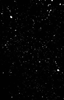 Kar fırtınası doku. Siyah arka plan, ışıkları bokeh vurdu kar taneleri havada uçan