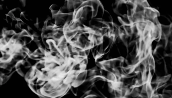 White Smoke Flame Black Background — Stock Photo, Image
