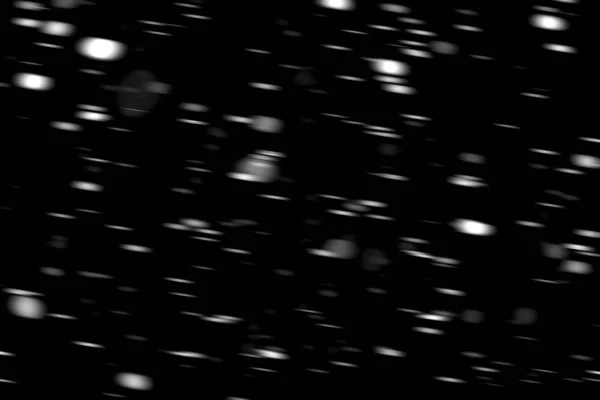 Bílé Tečky Sníh Pohybu Černém Pozadí Rozmazané — Stock fotografie