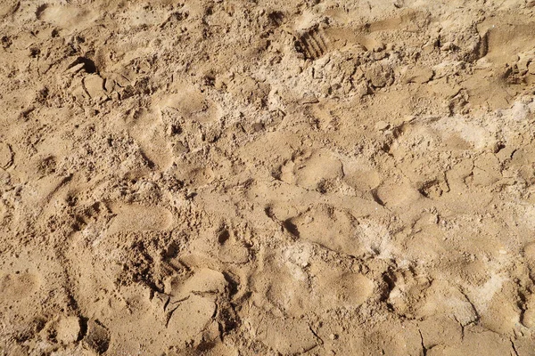 Areia Com Pegadas Fundo — Fotografia de Stock