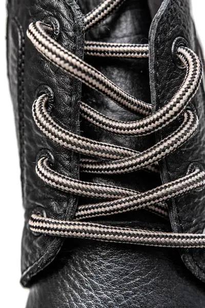 deri ayakkabı bağcıkları yakın çekim