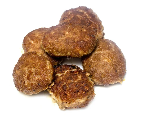 Polpette Fritte Sfondo Bianco — Foto Stock