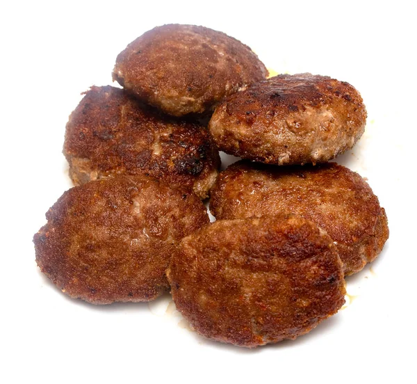 Polpette Fritte Sfondo Bianco — Foto Stock