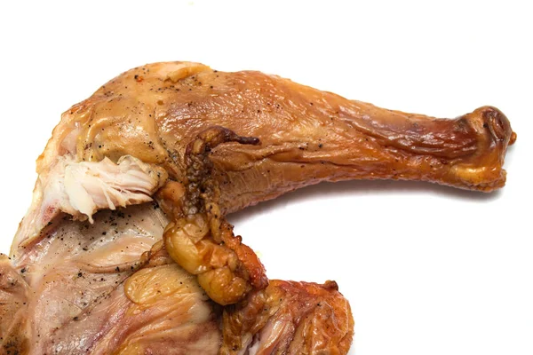 Smoked Chicken White Background — Stock Photo, Image