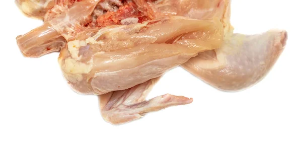 Hús Bontott Csirke Fehér Alapon — Stock Fotó
