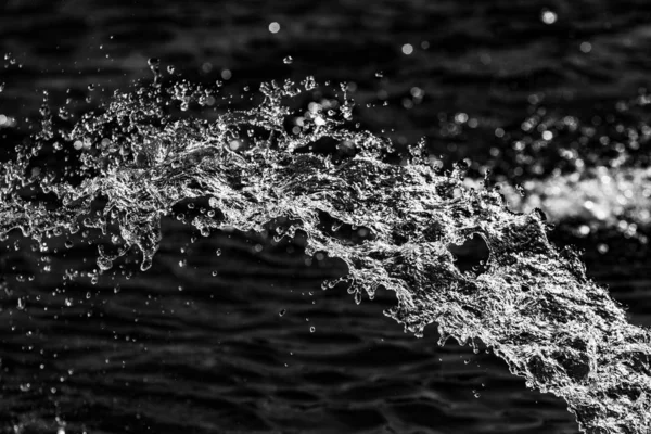 Wassertropfen Der Luft Auf Dunklem Bokeh Hintergrund — Stockfoto